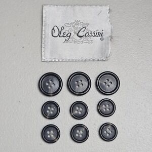 Oleg Cassini 9 Piece Black Swirl Button Set Suit Coat Jacket Replacement Sewing